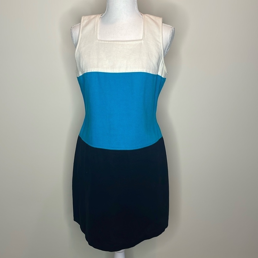 DBY Multi Colored Square Neckline Dress Vintage. Size 11